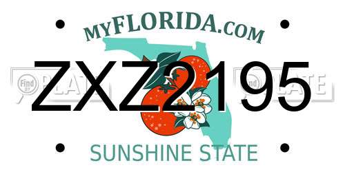 ZXZ2195 Florida License Plate