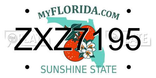 ZXZ7195 Florida License Plate