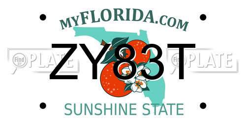 ZY83T Florida License Plate