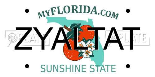 ZYALTAT Florida License Plate