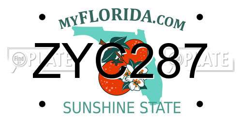 ZYC287 Florida License Plate
