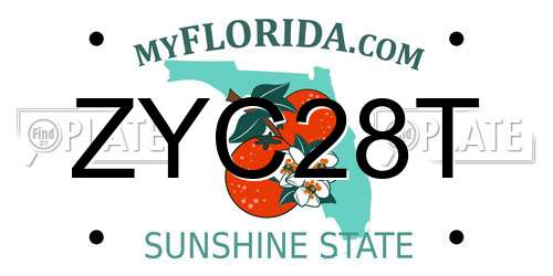 ZYC28T Florida License Plate