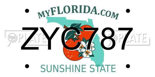 ZYC787 Florida License Plate