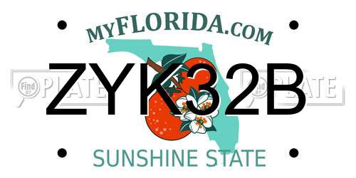 ZYK32B Florida License Plate