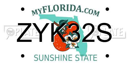 ZYK32S Florida License Plate
