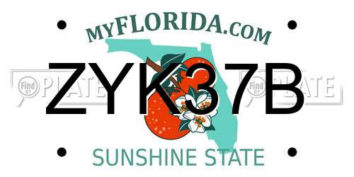 ZYK37B Florida License Plate