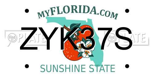 ZYK37S Florida License Plate