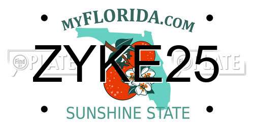 ZYKE25 Florida License Plate