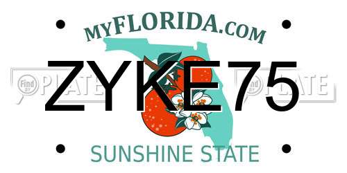ZYKE75 Florida License Plate