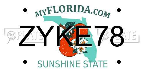 ZYKE78 Florida License Plate