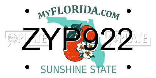 ZYP922 Florida License Plate