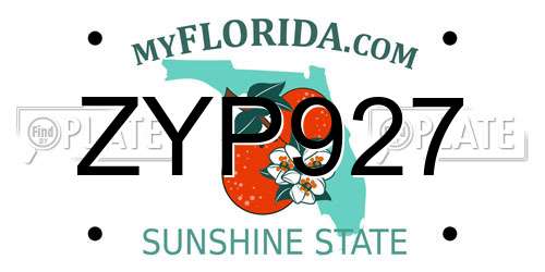 ZYP927 Florida License Plate