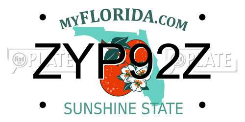 ZYP92Z Florida License Plate