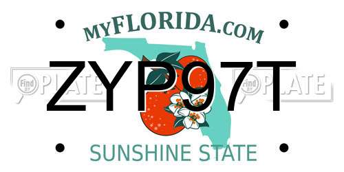 ZYP97T Florida License Plate