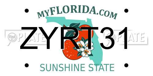 ZYRT31 Florida License Plate