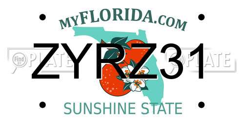 ZYRZ31 Florida License Plate