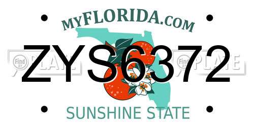 ZYS6372 Florida License Plate