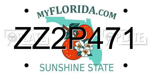 ZZ2P471 Florida License Plate