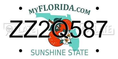 ZZ2Q587 Florida License Plate