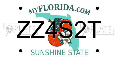 ZZ4S2T Florida License Plate