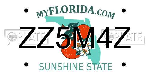 ZZ5M4Z Florida License Plate
