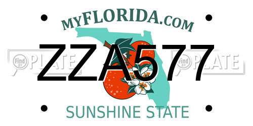 ZZA577 Florida License Plate