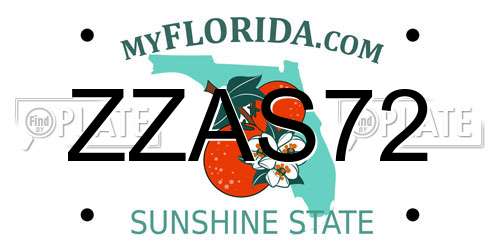 ZZAS72 Florida License Plate