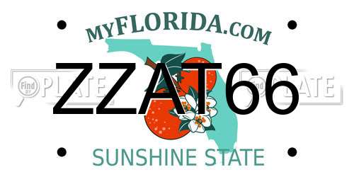 ZZAT66 Florida License Plate