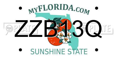 ZZB13Q Florida License Plate