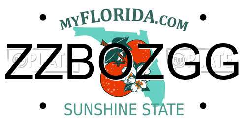 ZZBOZGG Florida License Plate
