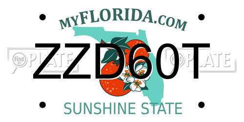 ZZD60T Florida License Plate