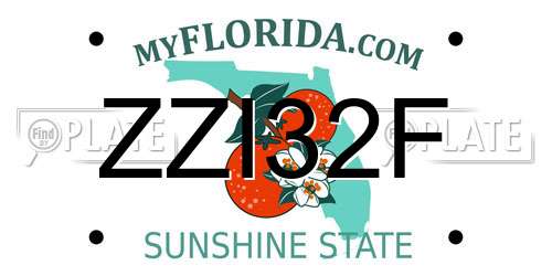ZZI32F Florida License Plate