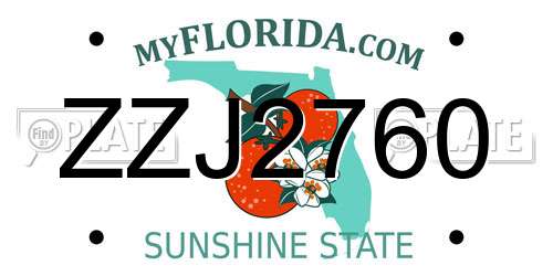 ZZJ2760 Florida License Plate