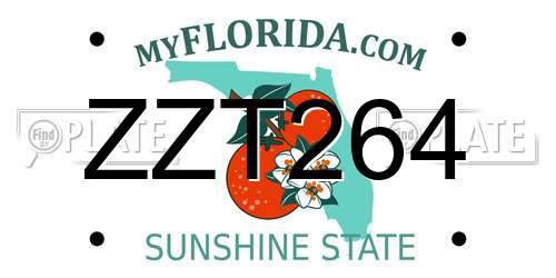 ZZT264 Florida License Plate