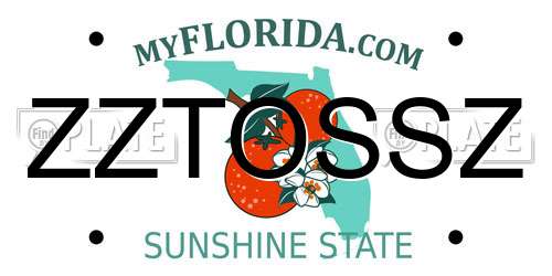 ZZTOSSZ Florida License Plate