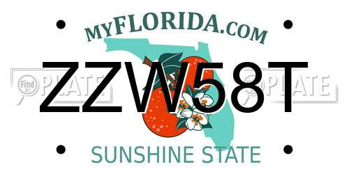 ZZW58T Florida License Plate