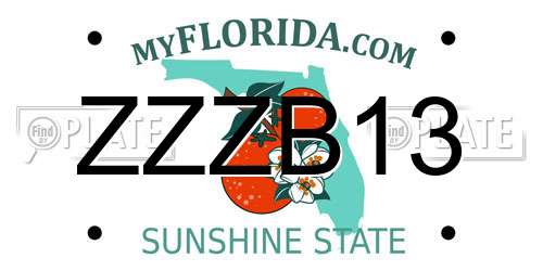 ZZZB13 Florida License Plate