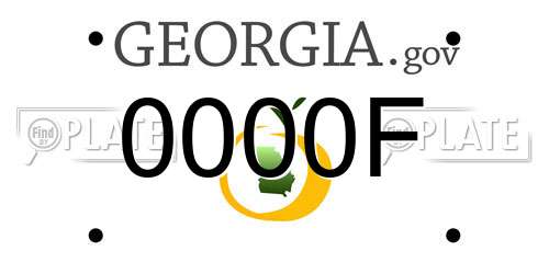 0000F Georgia License Plate