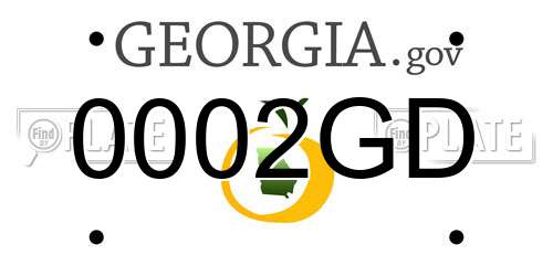 0002GD Georgia License Plate