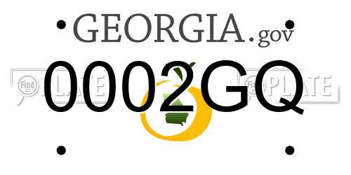 0002GQ Georgia License Plate
