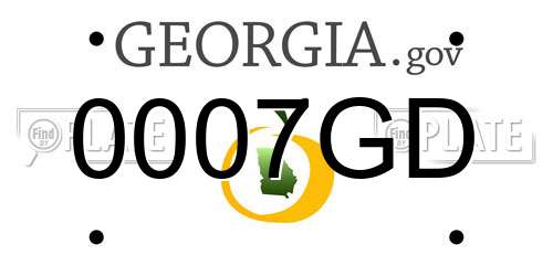 0007GD Georgia License Plate