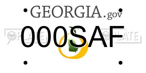 000SAF Georgia License Plate