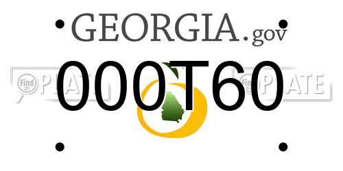 000T60 Georgia License Plate