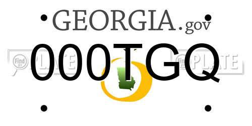 000TGQ Georgia License Plate
