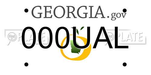 000UAL Georgia License Plate