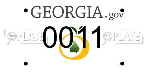 0011 Georgia License Plate