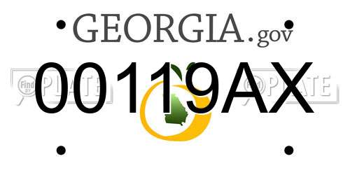 00119AX Georgia License Plate