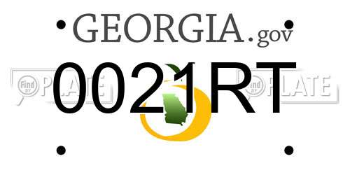 0021RT Georgia License Plate