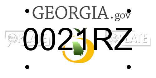 0021RZ Georgia License Plate