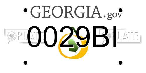 0029BI Georgia License Plate